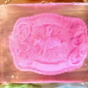 Western themed pink belt buckle soap